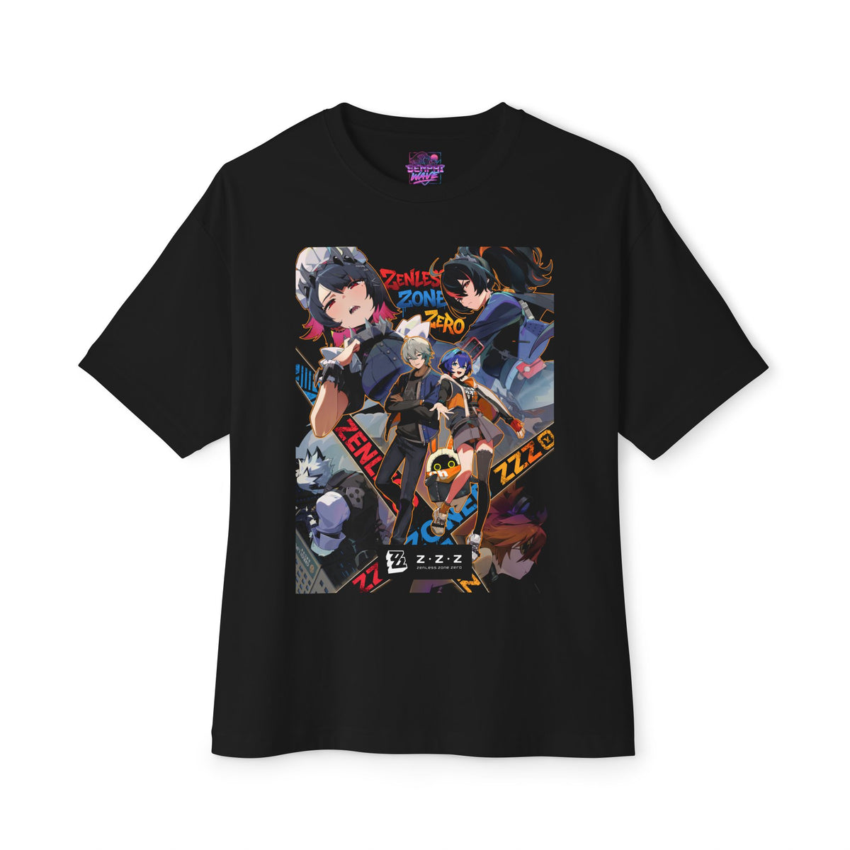 Zenless Zone Zero Cast Poster Red Graffiti Oversized T-Shirt