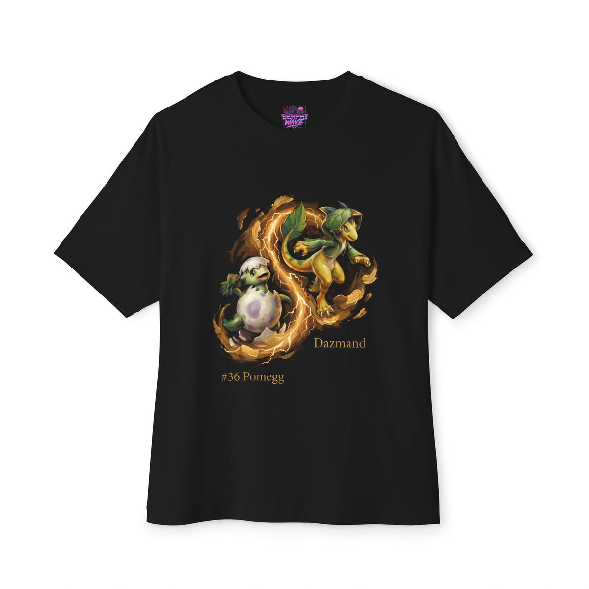 Pomegg Dazmand Aniimo Evolution Line Gold Oil Painting - Oversized Premium Tee