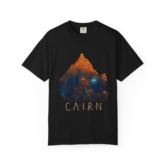 Cairn Obsession Sacrifice Theme – Rugged Cliff Climber Fan Portrait Premium T-Shirt