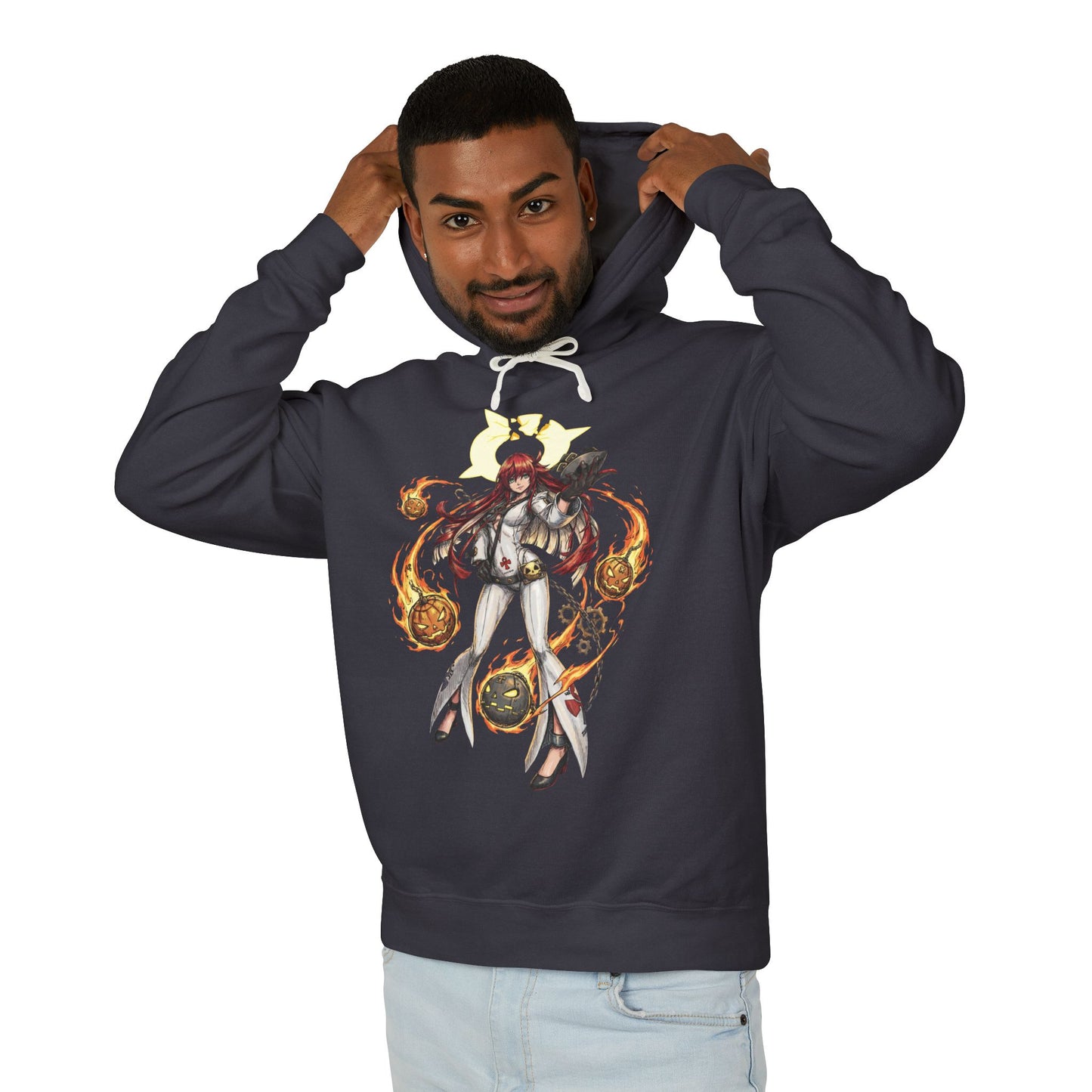 Jack-O GG Strive: White Hair Floating Pumpkin Unisex Premium Hoodie