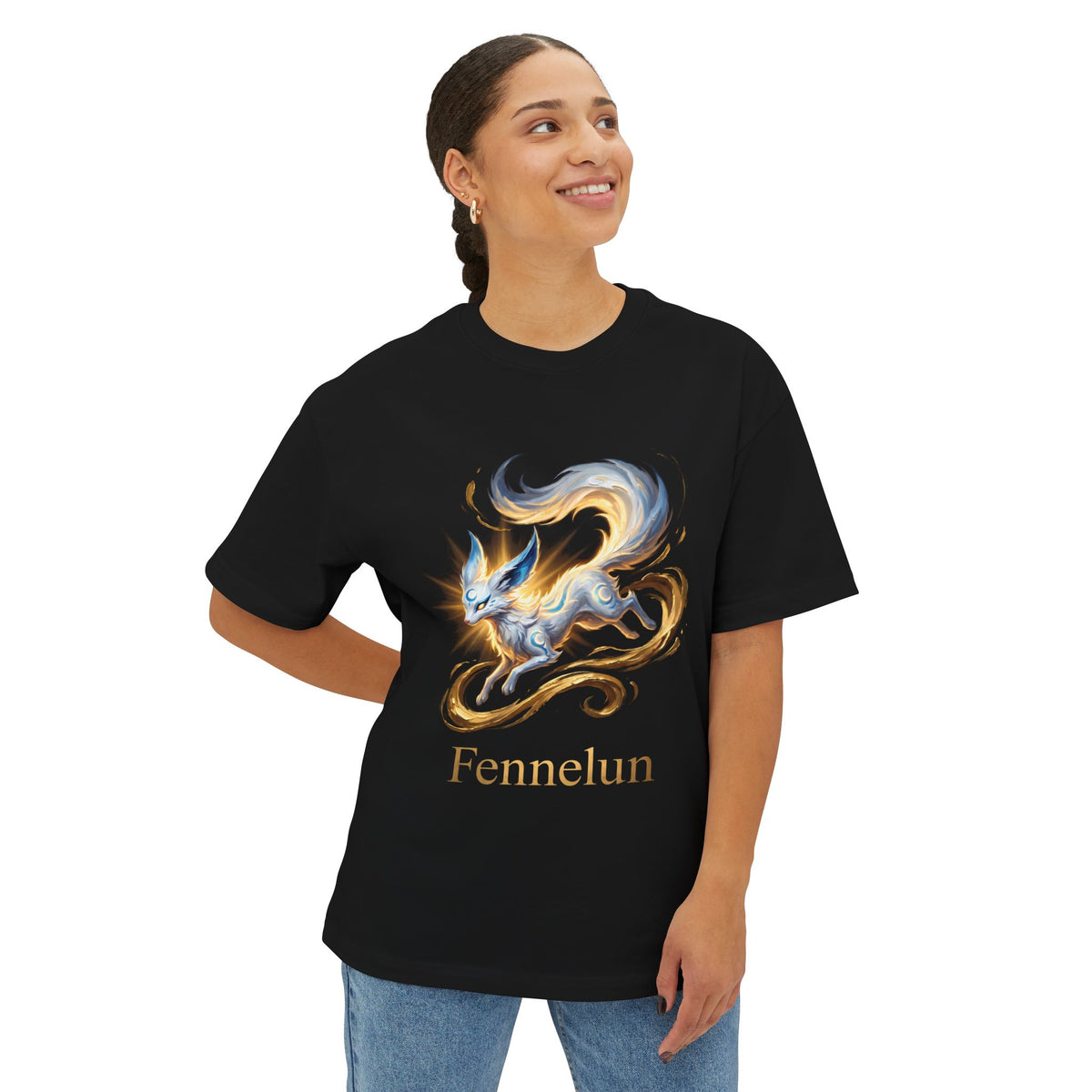 Fennelun Aniimo Gold Oil Painting Creature Art - Oversized Premium Tee