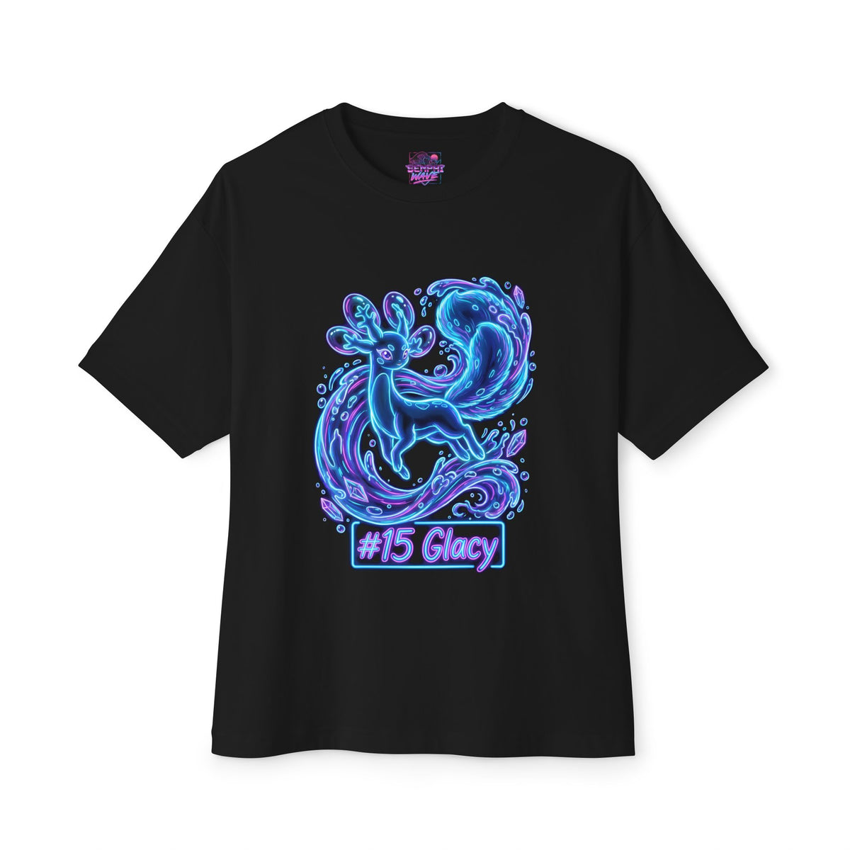 Glacy Aniimo Neon Glow Creature Art - Oversized Premium Tee
