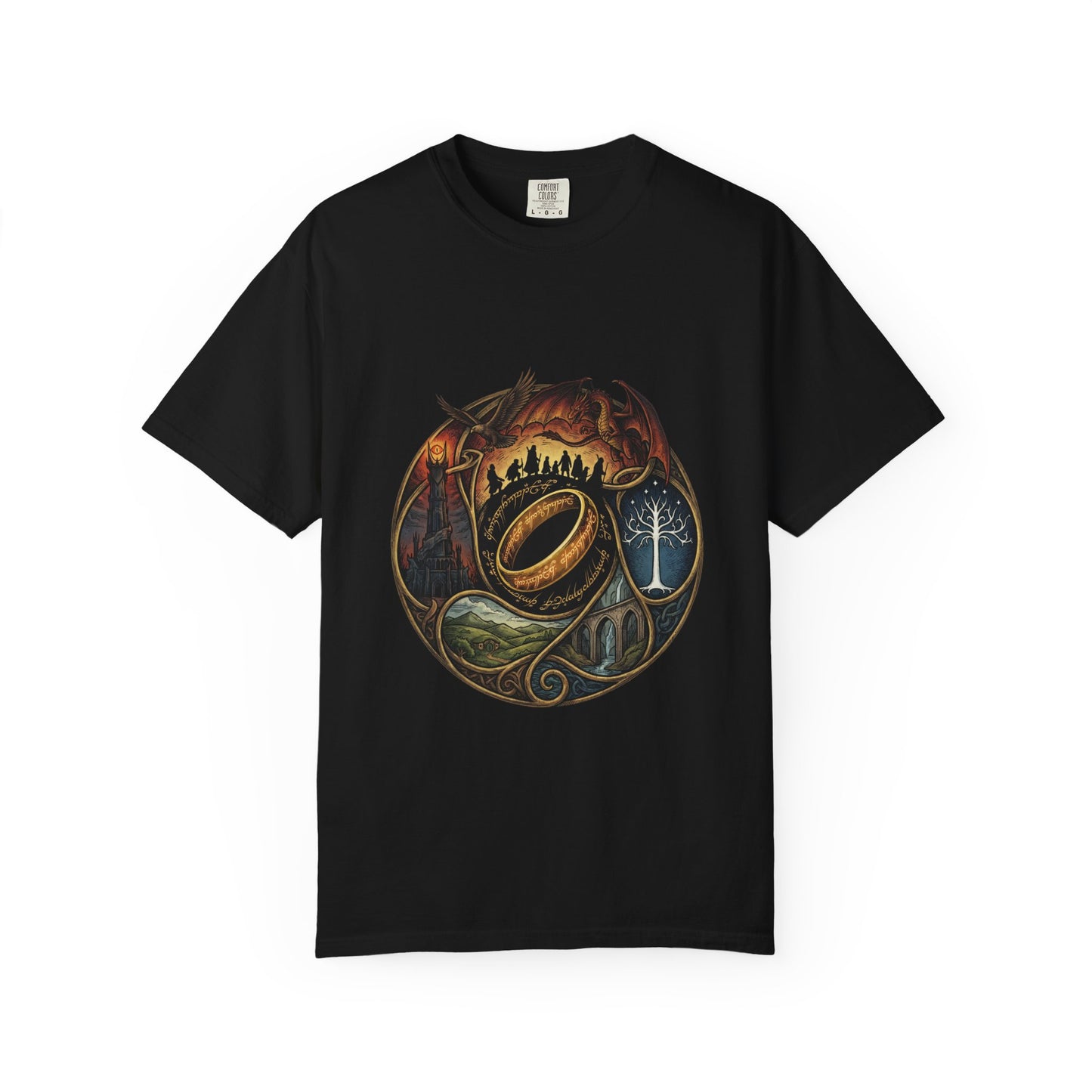 Fellowship of the Ring Group Crest – Middle-earth Companions Portrait Premium T-Shirt