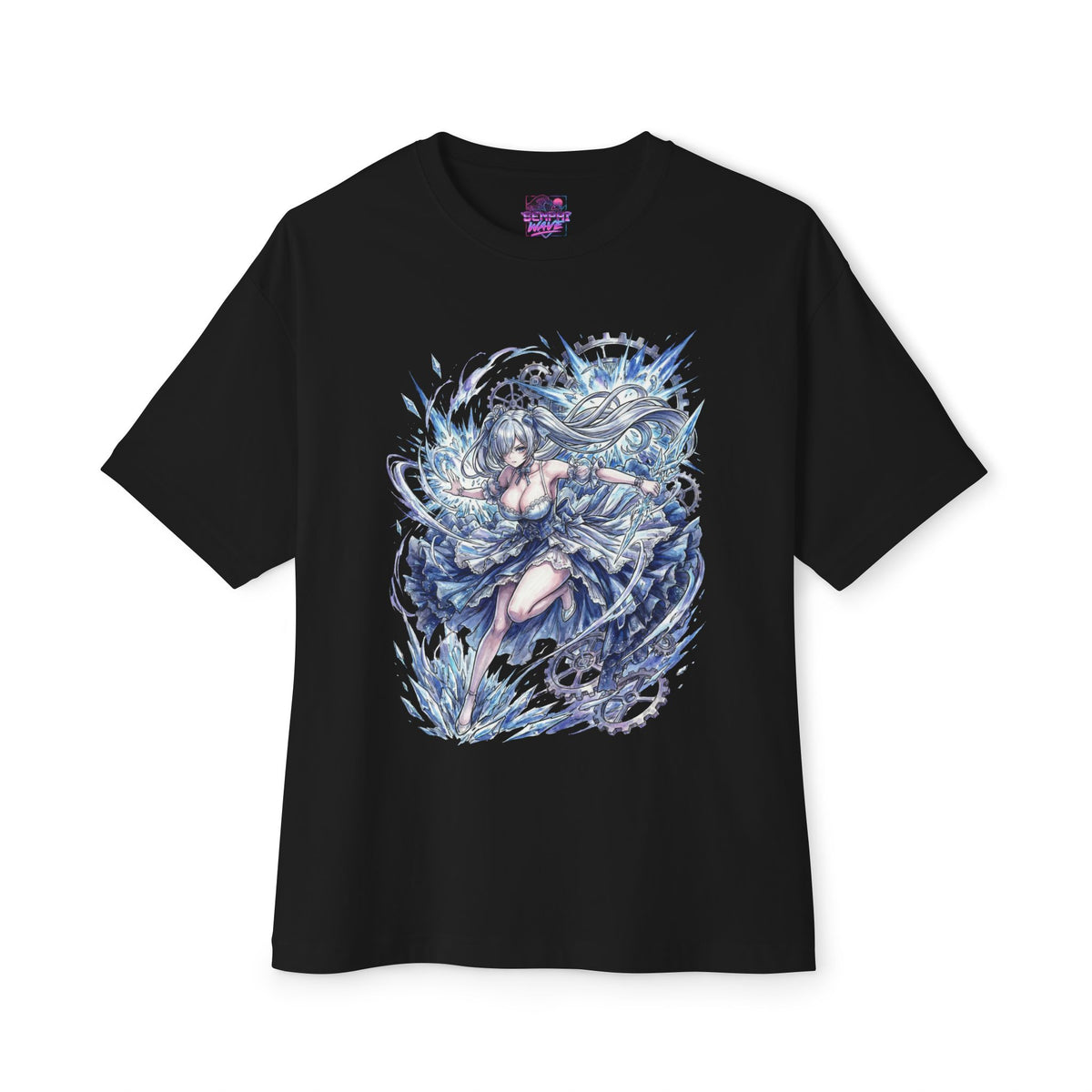 Nikke Cinderella Ice Blue Ball Gown Crystal Fan Art Oversized T-Shirt