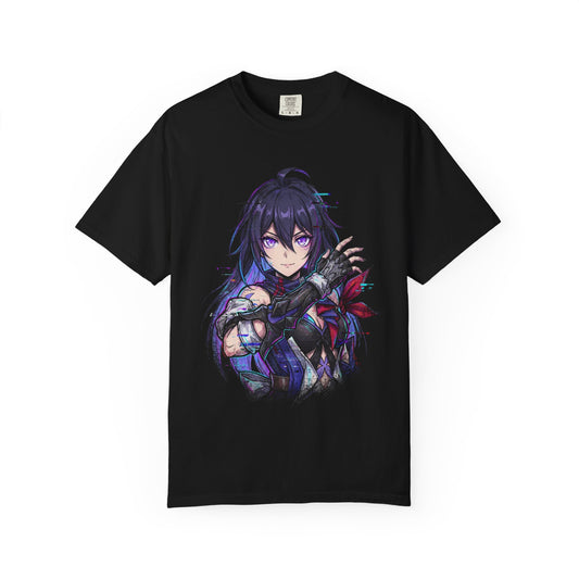 Seele HSR Purple Hair Butterfly Motif Quantum Hunt Portrait Premium T-Shirt