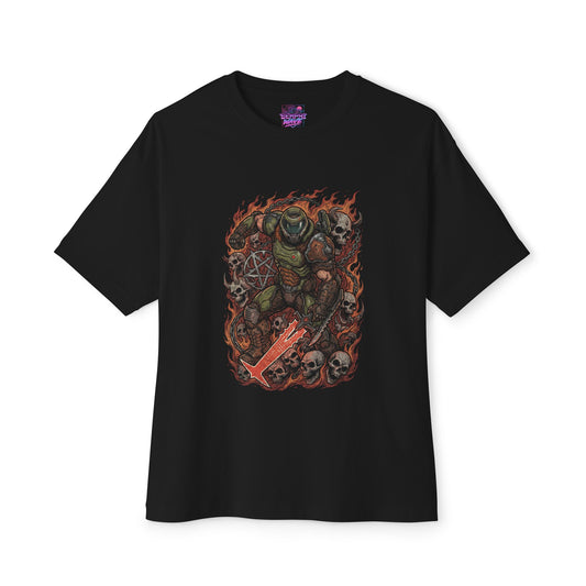 Doom Slayer: Green Armor & Crimson Visor Legend Premium Oversized Unisex T-Shirt