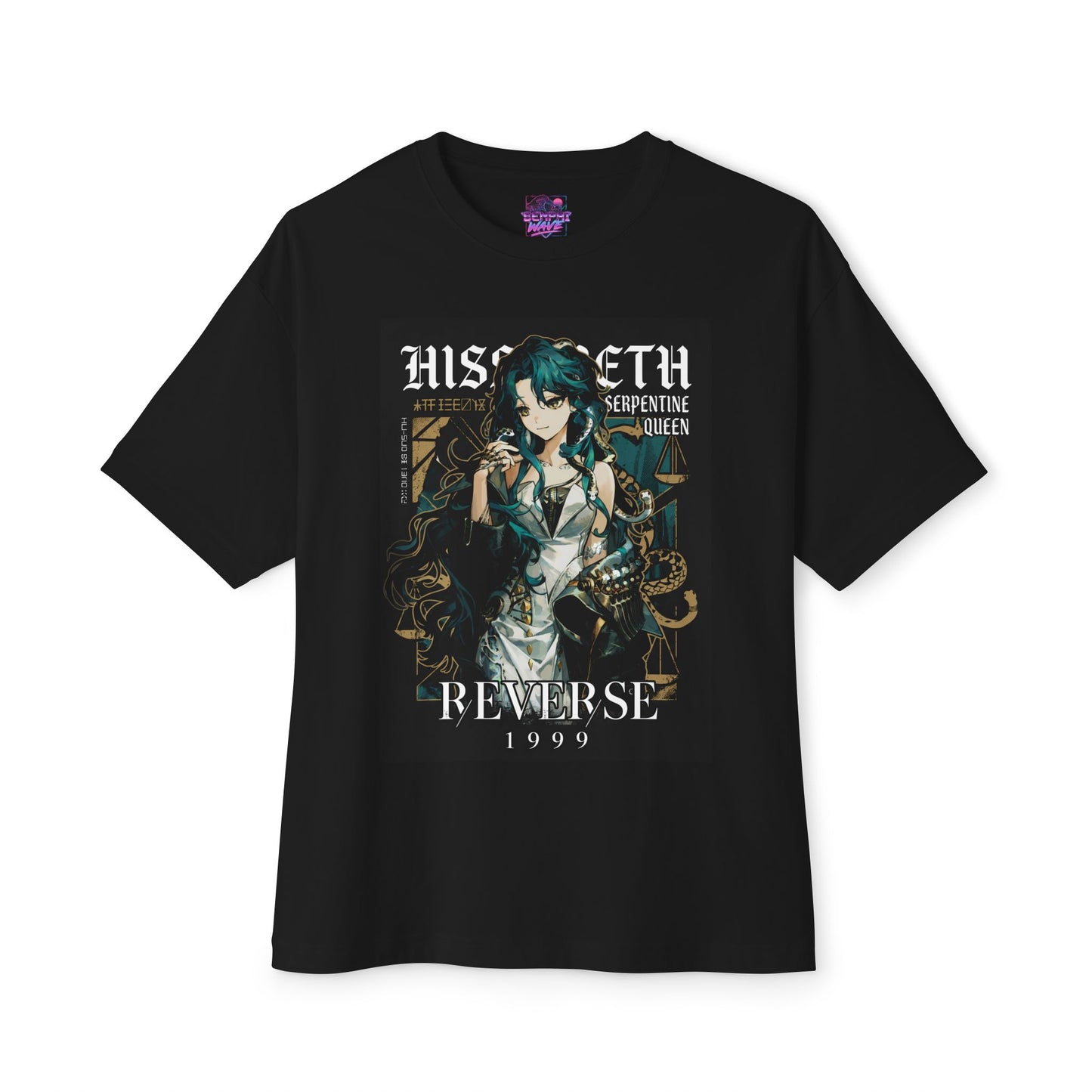 Hissabeth Reverse 1999 Silver Hair Snake Hair Portrait Premium Oversized Unisex T-Shirt