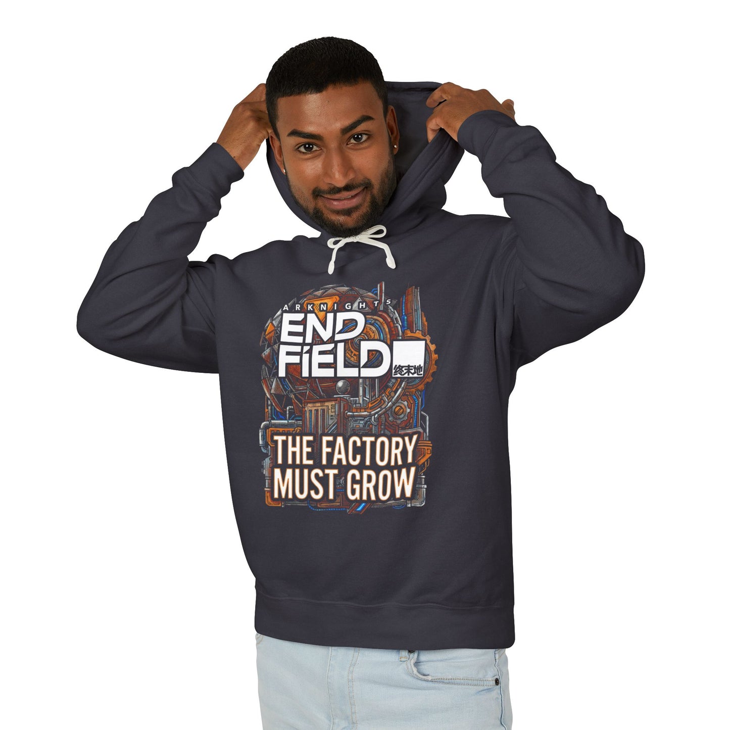 The Factory Must Grow Arknights Endfield Meme Pixel Factory Expansion Automation Grind Unisex Premium Hoodie