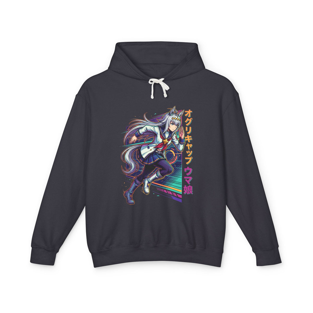 Umamusume Oguri Cap Synthwave Katakana Fan Art Hoodie