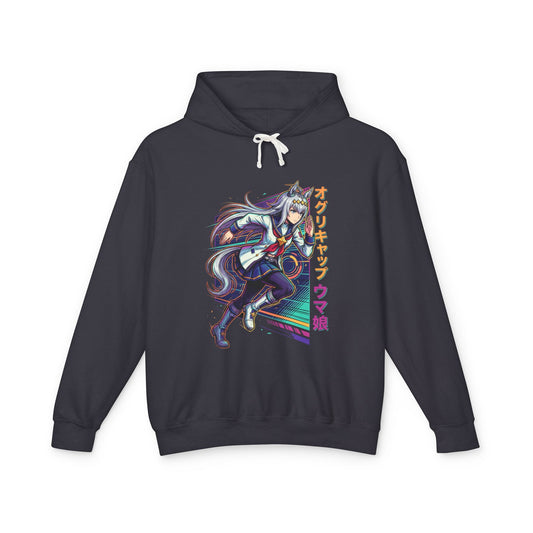 Umamusume Oguri Cap Synthwave Katakana Fan Art Hoodie