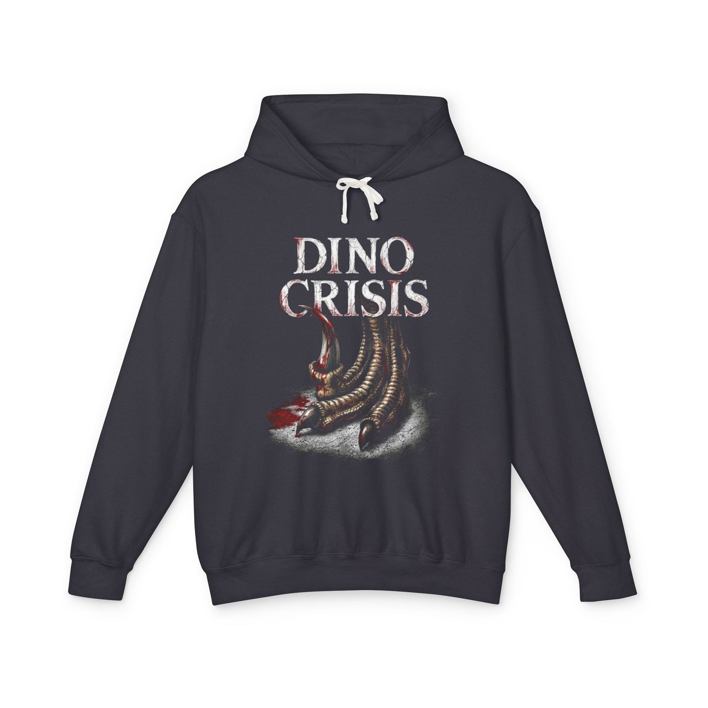Dino Crisis 1999 Cover Art Velociraptor Claw Bloody Foot Portrait Unisex Premium Hoodie