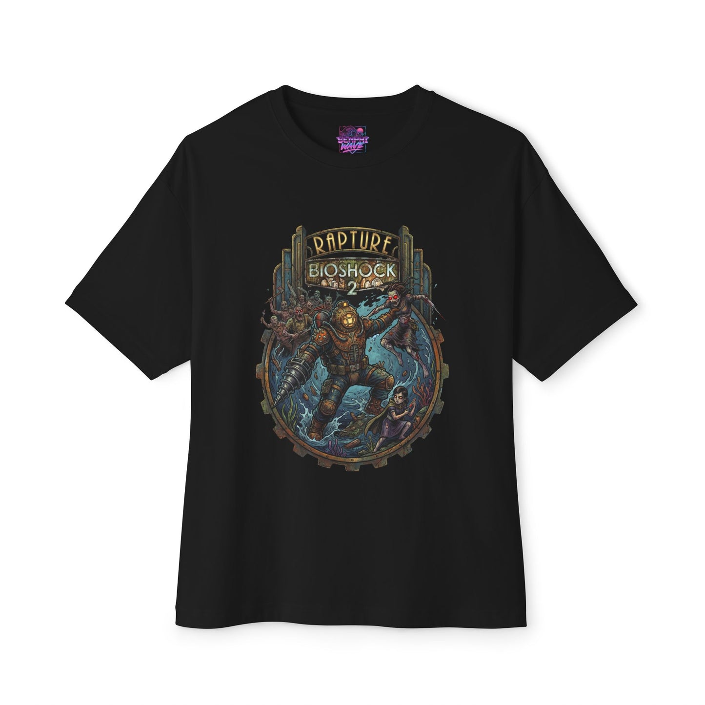 Bioshock 2 Rapture Retro Neon Plasmids ADAM Fantasy Premium Oversized Unisex T-Shirt