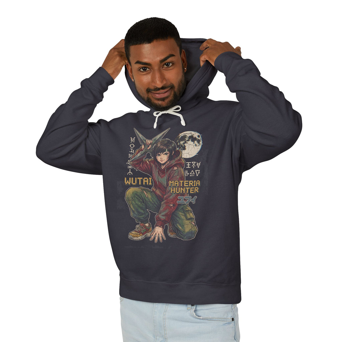 Final Fantasy VII Yuffie Kisaragi Ninja Shuriken Green Top Design Unisex Premium Hoodie