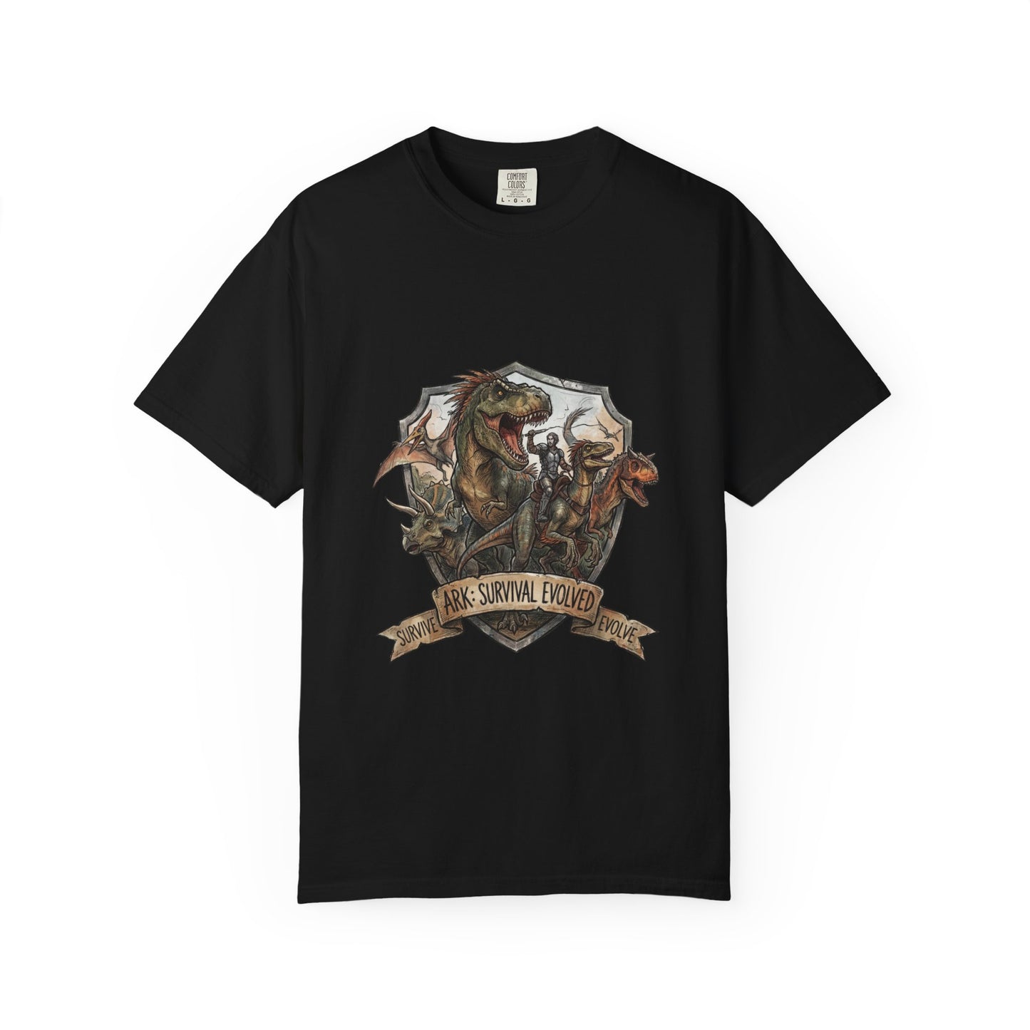ARK Survival Ascended Neon T-Rex Synthwave Design Premium T-Shirt