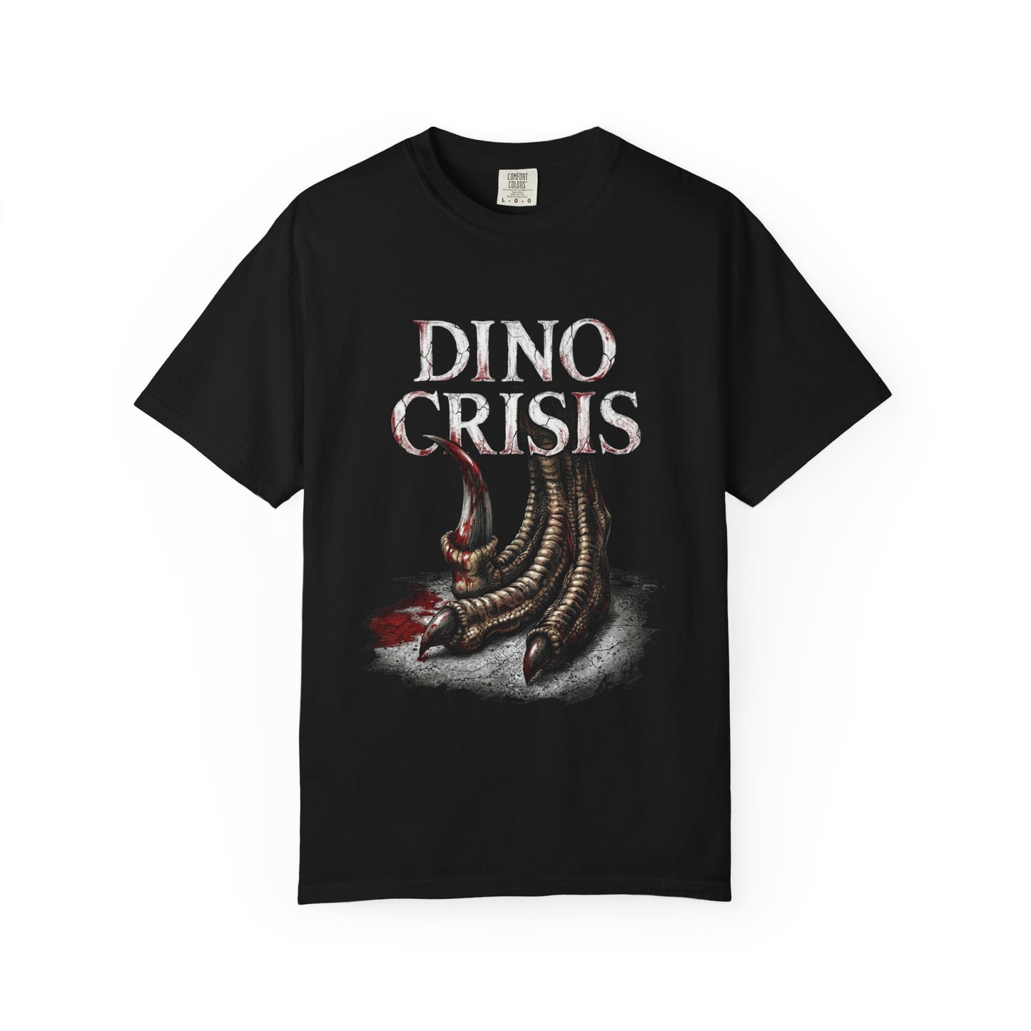 Dino Crisis 1999 Cover Art Velociraptor Claw Bloody Foot Portrait Premium T-Shirt