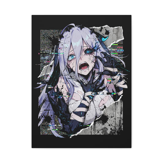 Narja Chaos Zero Nightmare Glitch Horror Portrait Canvas Print