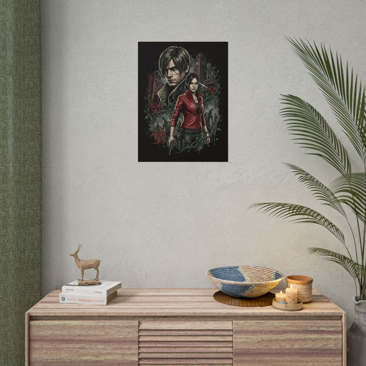 Resident Evil 2 Leon Kennedy and Claire Raccoon City Biohazard Poster