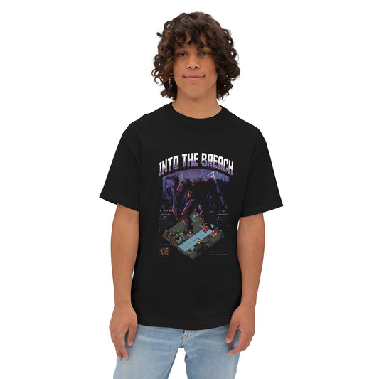 Into the Breach Mech Squad Gaming Graphic Oversized Tee | Mech Silhouette