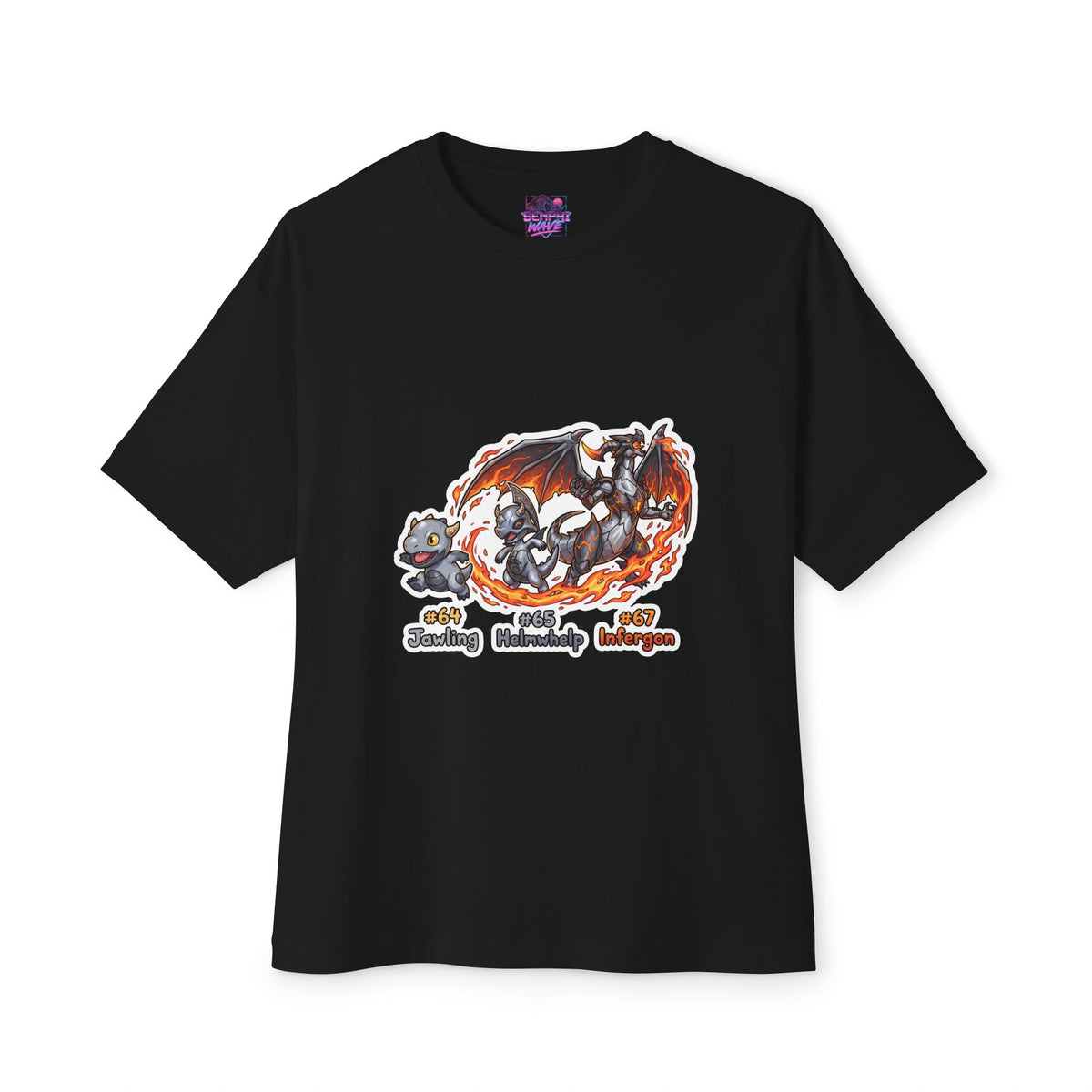Jawling Helmwhelp Infergon Aniimo Evolution Line Sticker Art - Oversized Premium Tee