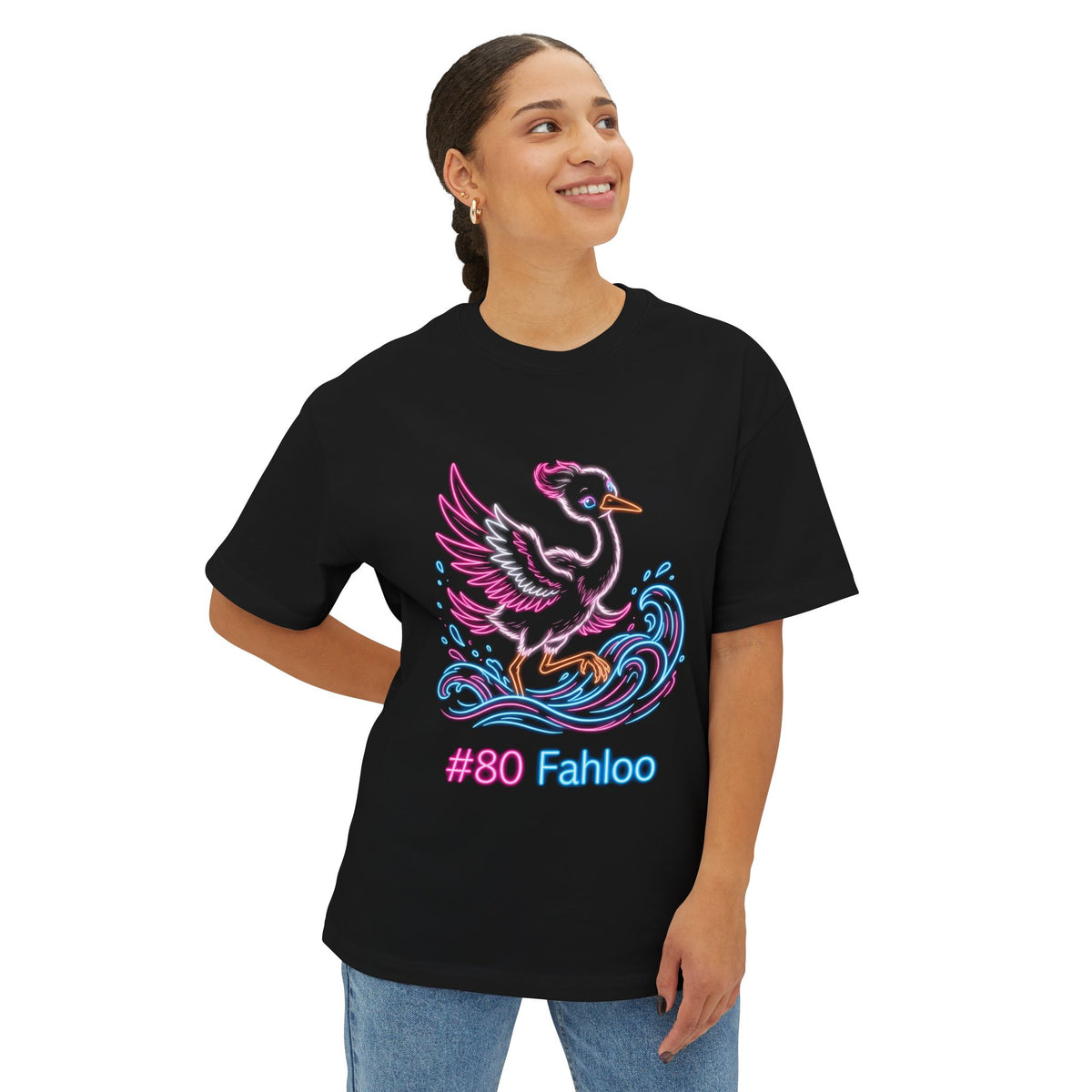 Fahloo Aniimo Neon Glow Creature Art - Oversized Premium Tee
