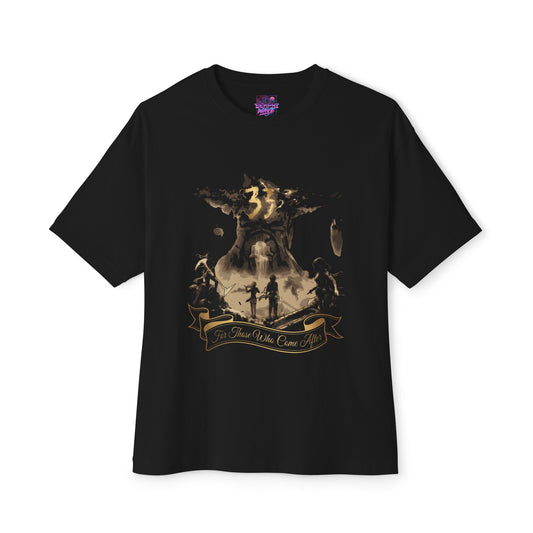 Golden Expedition 33: Red Gommage Street Fashion Legend Facing the Paintress Premium Oversized Unisex T-Shirt