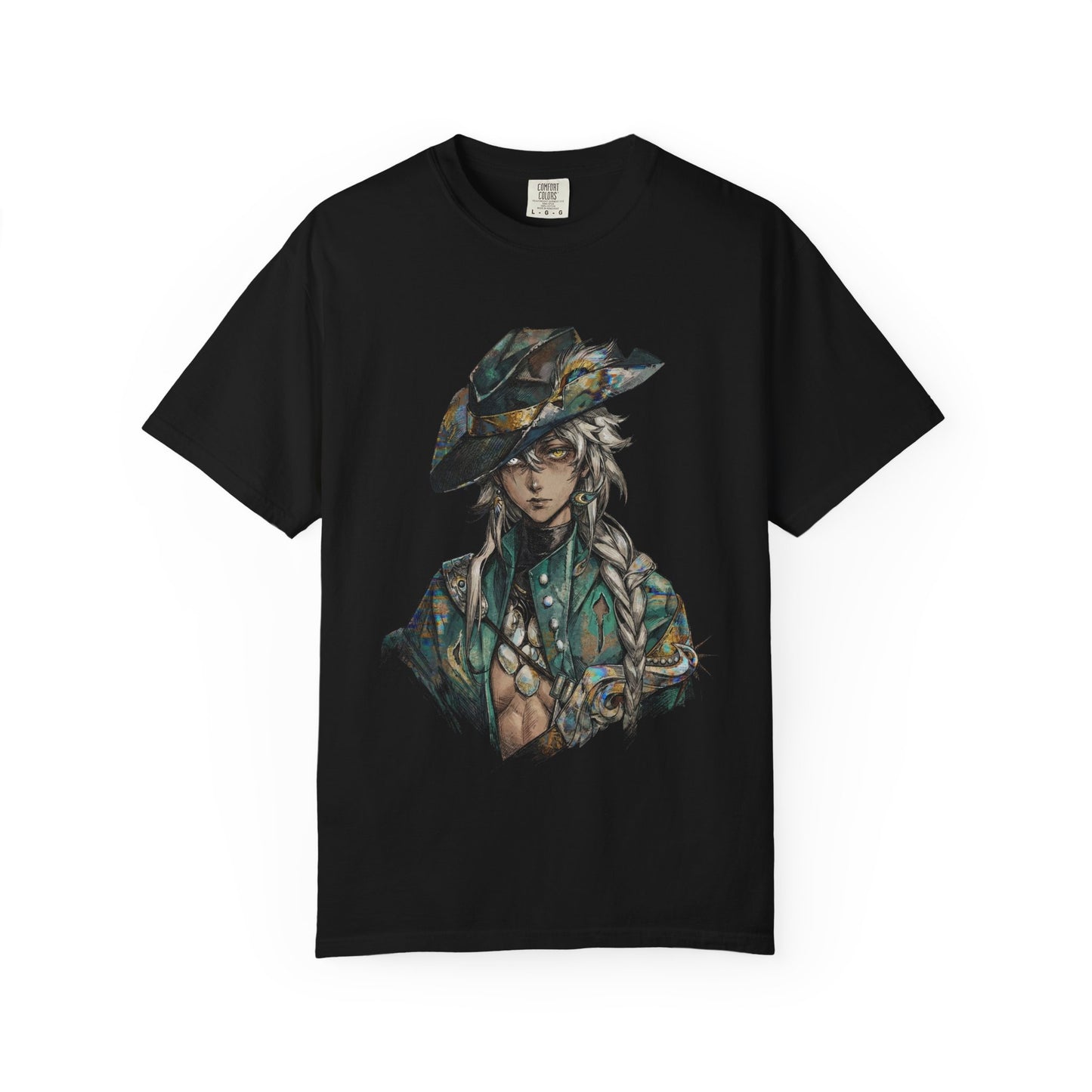 Reverse 1999 Argus Cowboy Hat Gun Belt Thigh Boots Art Premium T-Shirt