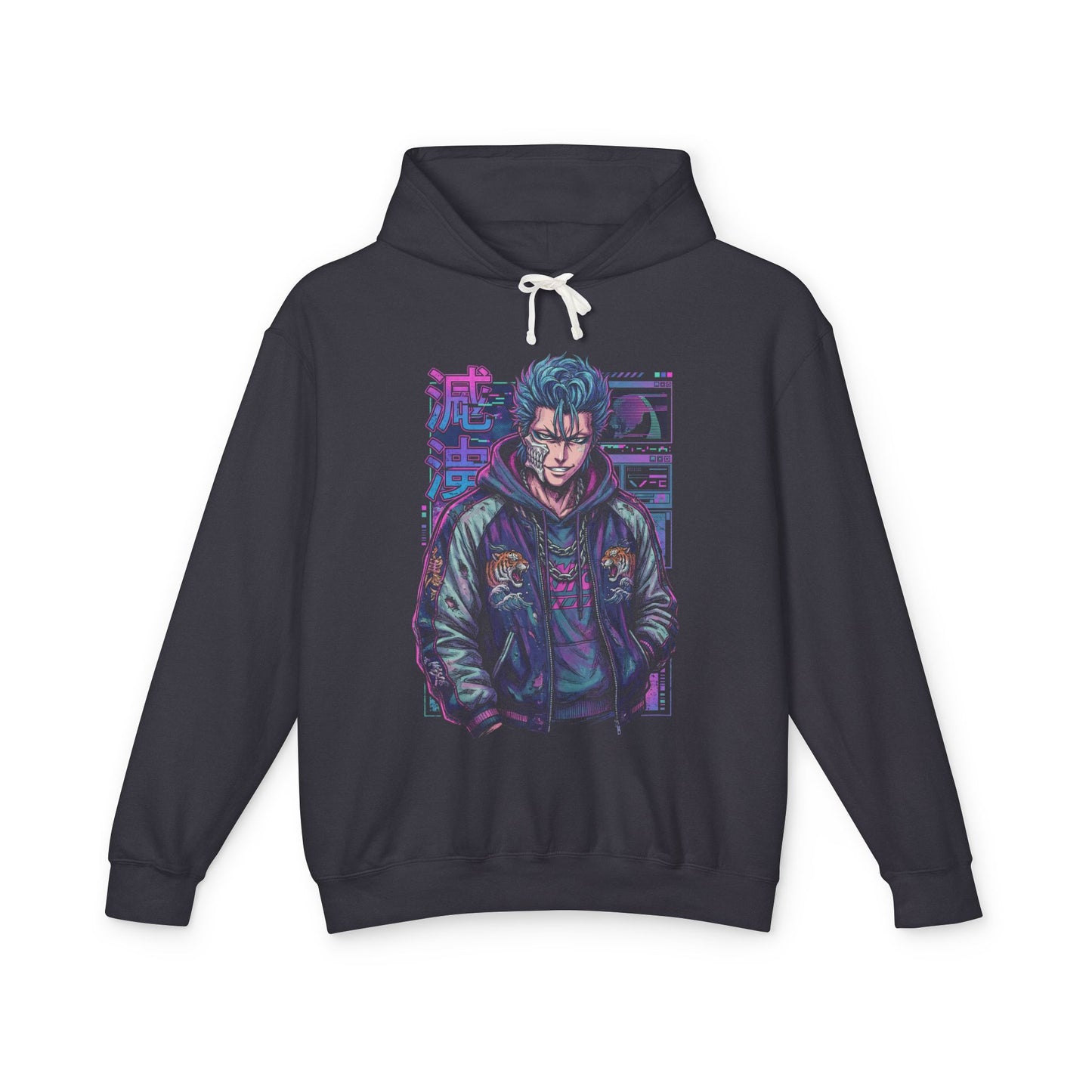 Bleach Grimmjow Panther Estigma Casual Vaporwave CRT Glitch Unisex Premium Hoodie