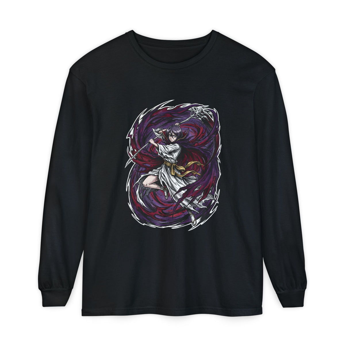 Rukia Kuchiki Bleach Lieutenant Fan Art Portrait Long Sleeve Tee