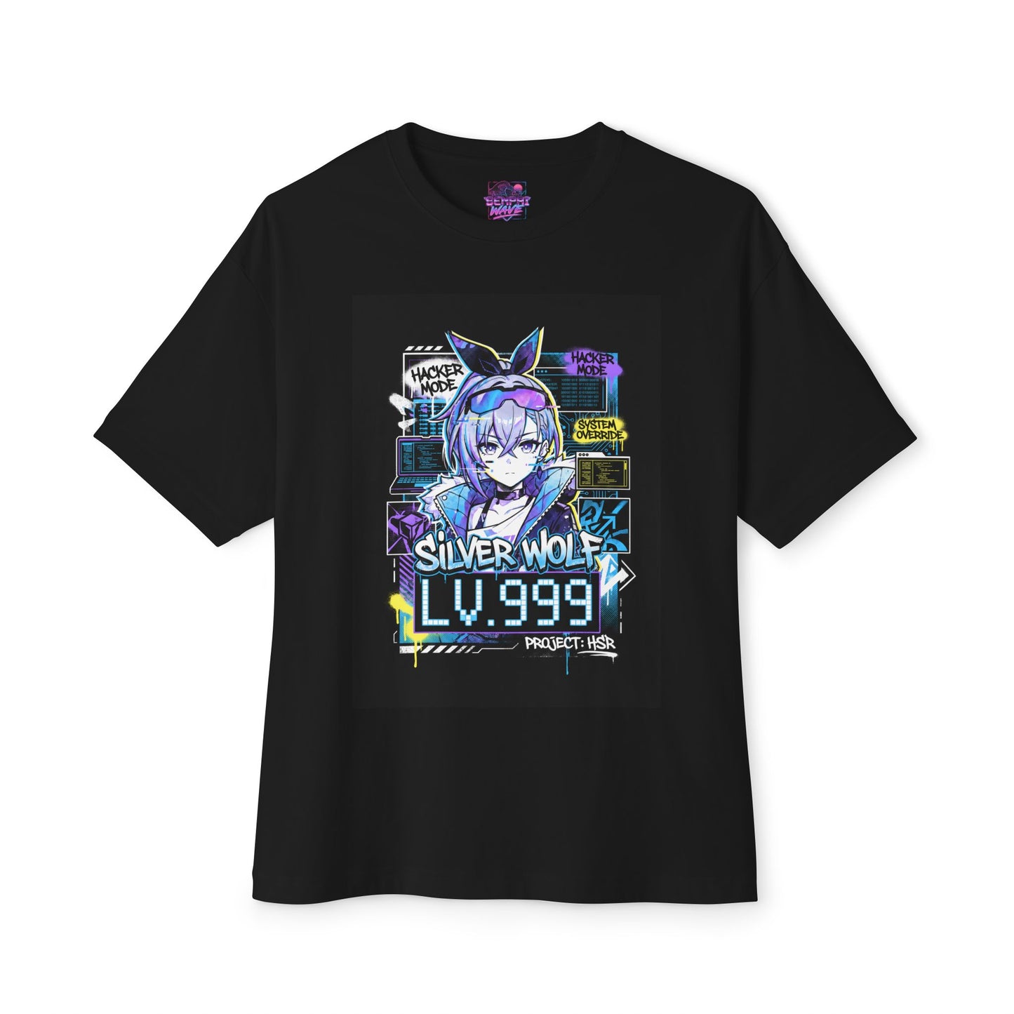 Silver Wolf Lv.999: Reality Glitch Master Premium Oversized Unisex T-Shirt