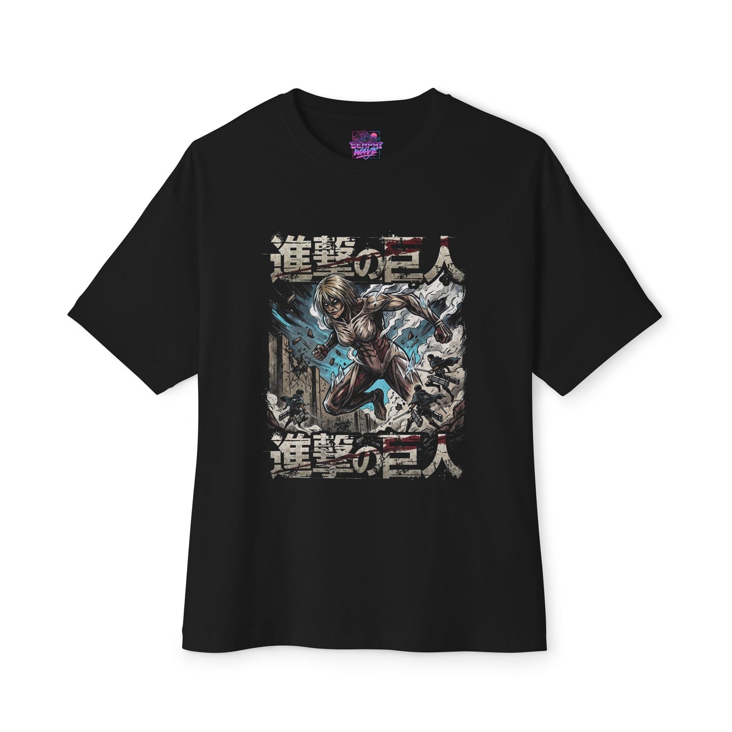Female Titan Blonde Mane Muscular Titan Design Premium Oversized Unisex T-Shirt