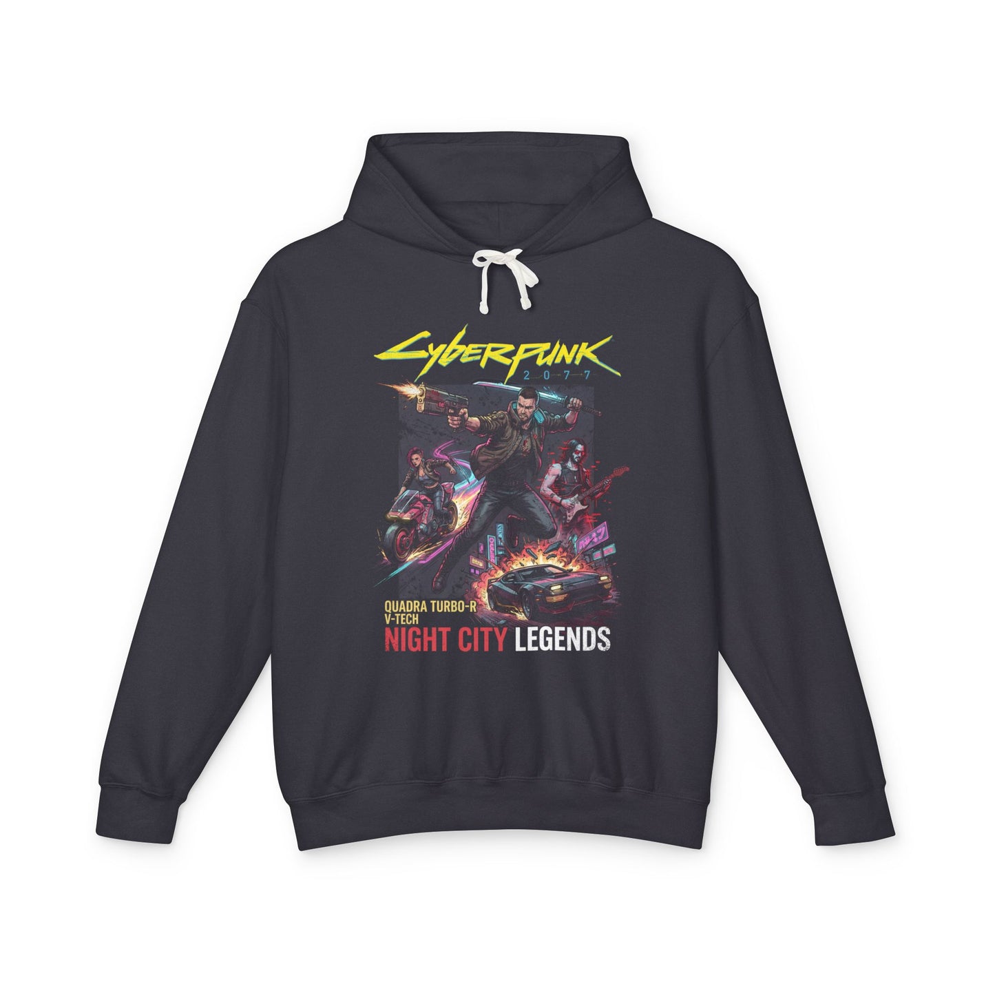 Cyberpunk 2077 Night City Neon Skyline Aesthetic Design Unisex Premium Hoodie