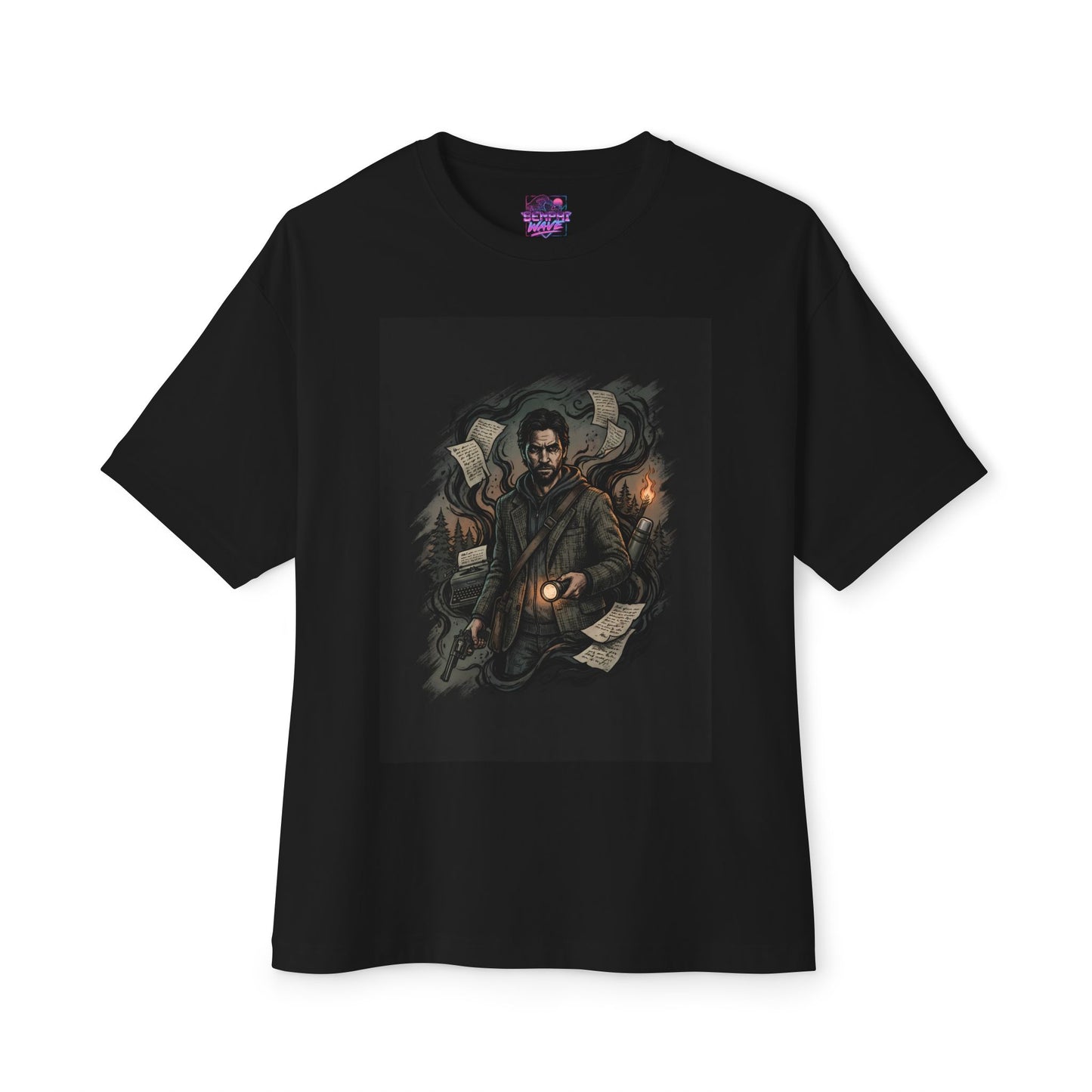 Alan Wake Dark Writer Horror Icon Premium Oversized Unisex T-Shirt