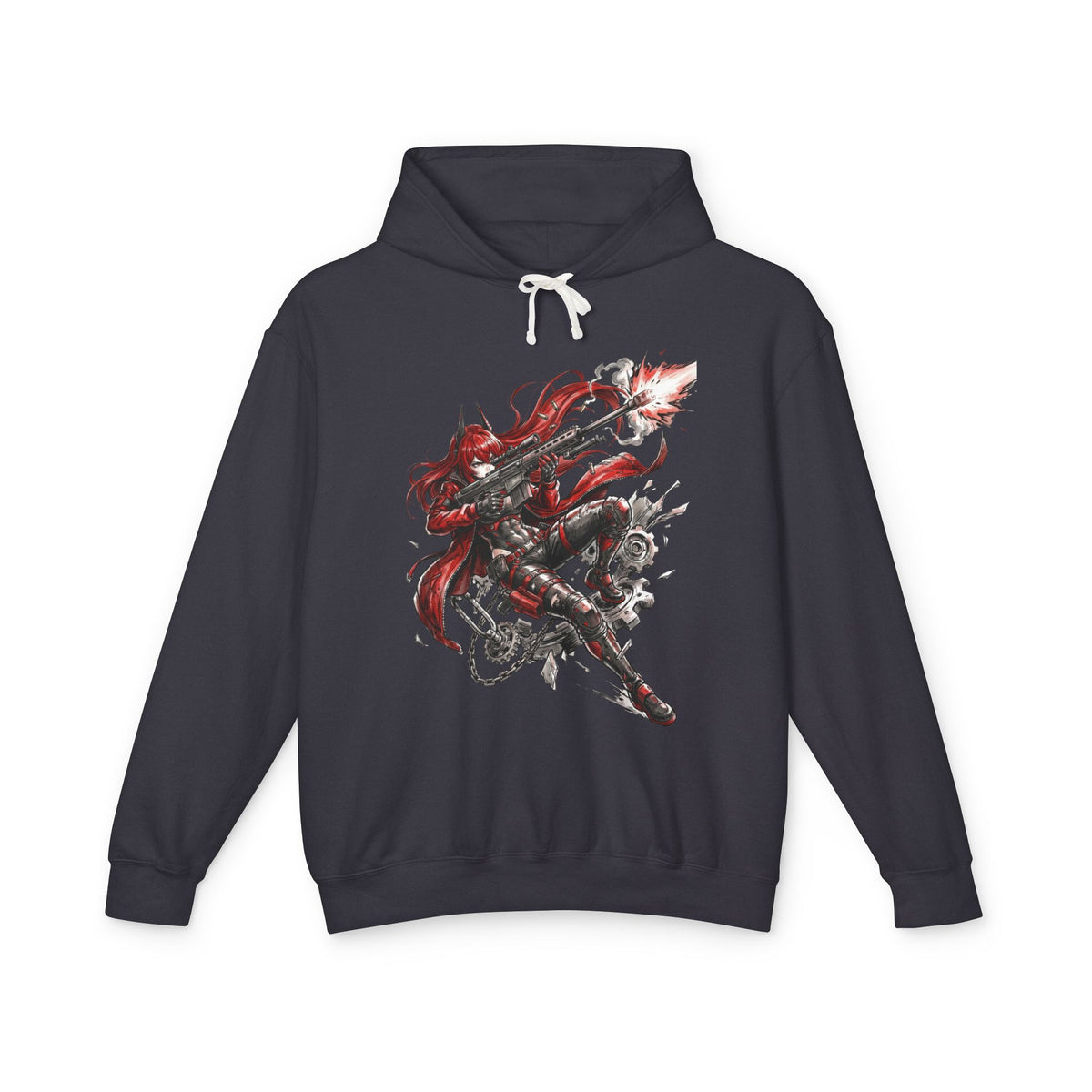 Nikke Red Hood Chains and Gears Fan Art Hoodie