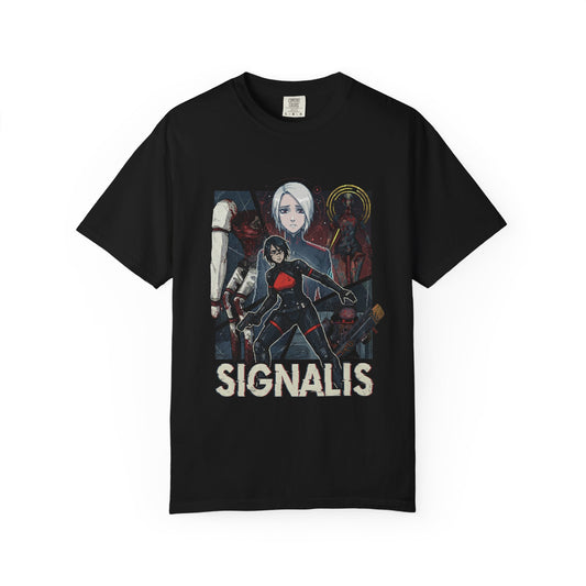 Signalis Elster Ariane Pale Hair Black Dress Glitch Embrace Premium T-Shirt