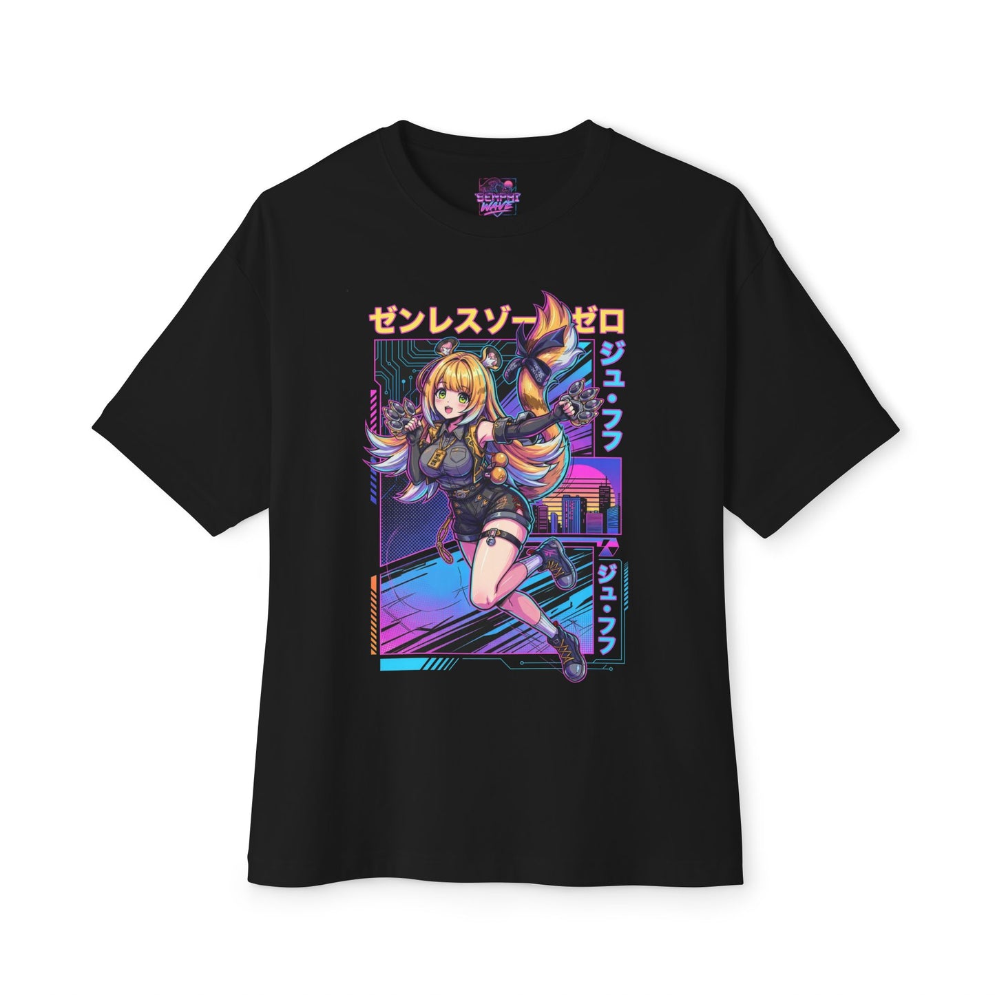 Ju Fufu Zenless Zone Zero Synthwave Retro Neon Tiger Premium Oversized Unisex T-Shirt