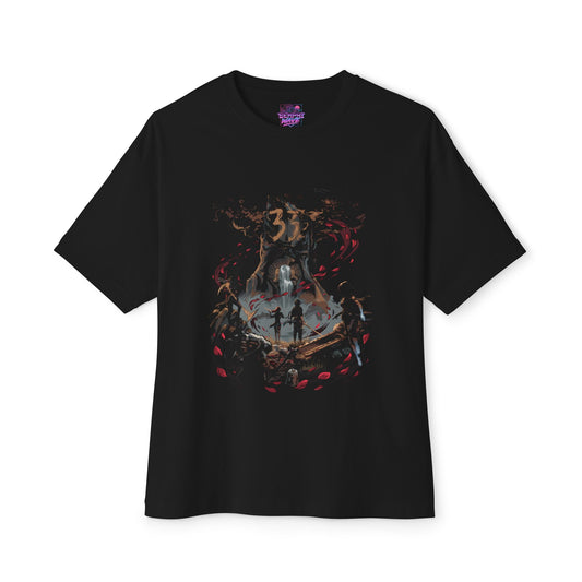 Expedition 33: Red Gommage Street Fashion Legend Facing the Paintress Premium Oversized Unisex T-Shirt