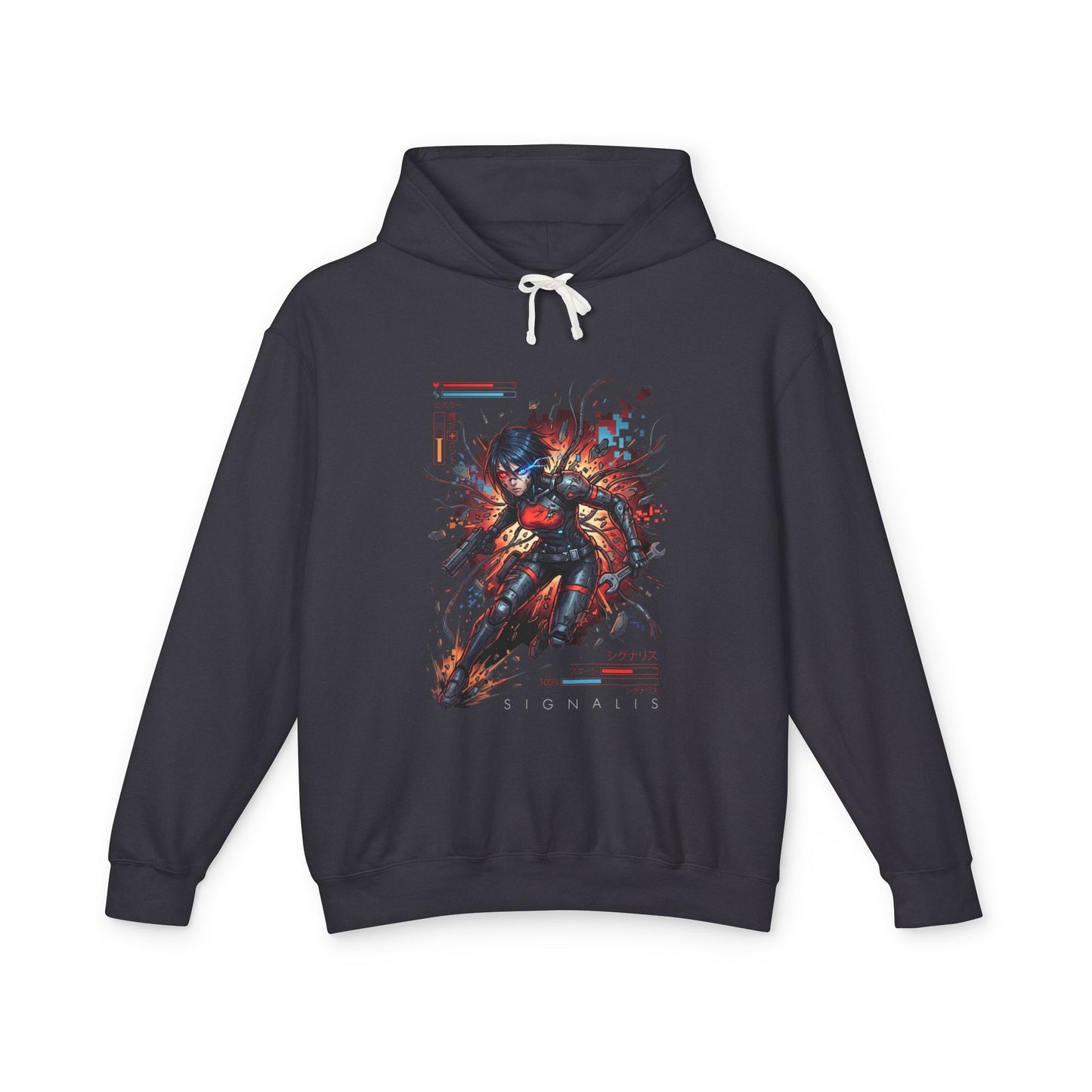 Signalis Technician Replika Glitch Effects Cosmic Dread Portrait Unisex Premium Hoodie