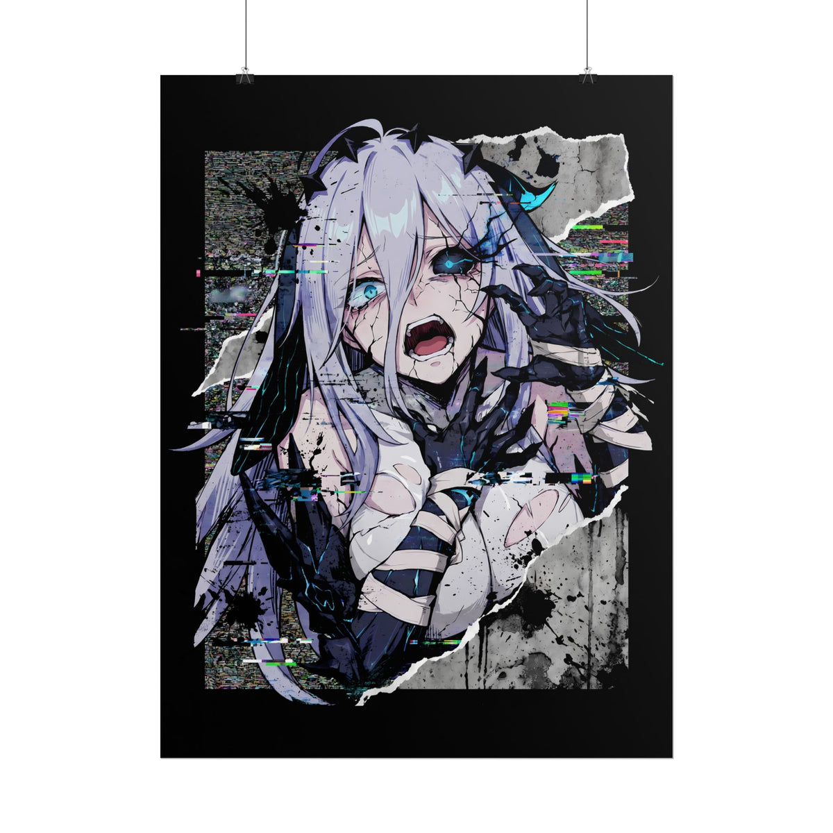 Narja Chaos Zero Nightmare Glitch Horror Portrait Poster