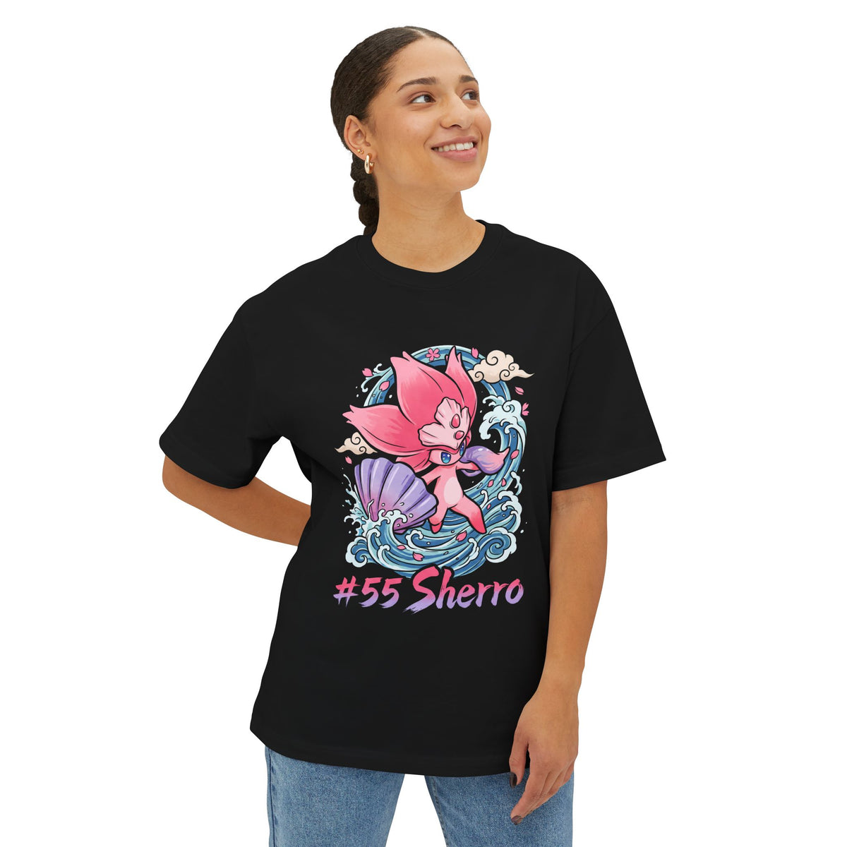 Sherro Aniimo Ukiyo-e Creature Art - Oversized Premium Tee