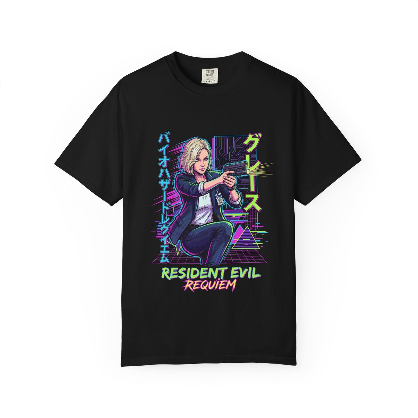 Retro Cyberpunk Synthwave Grace Ashcroft Resident Evil Requiem FBI Analyst Design Premium T-Shirt