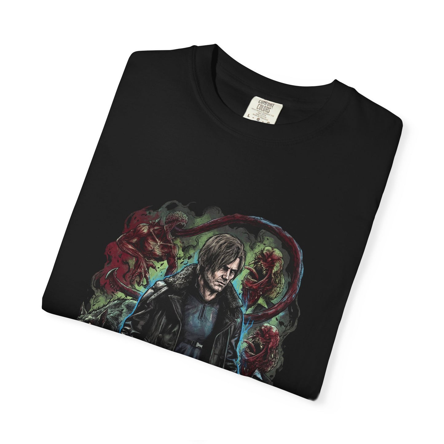 Leon Kennedy RE9 Alligator Snapper Pistol Survival Terror Portrait Premium T-Shirt