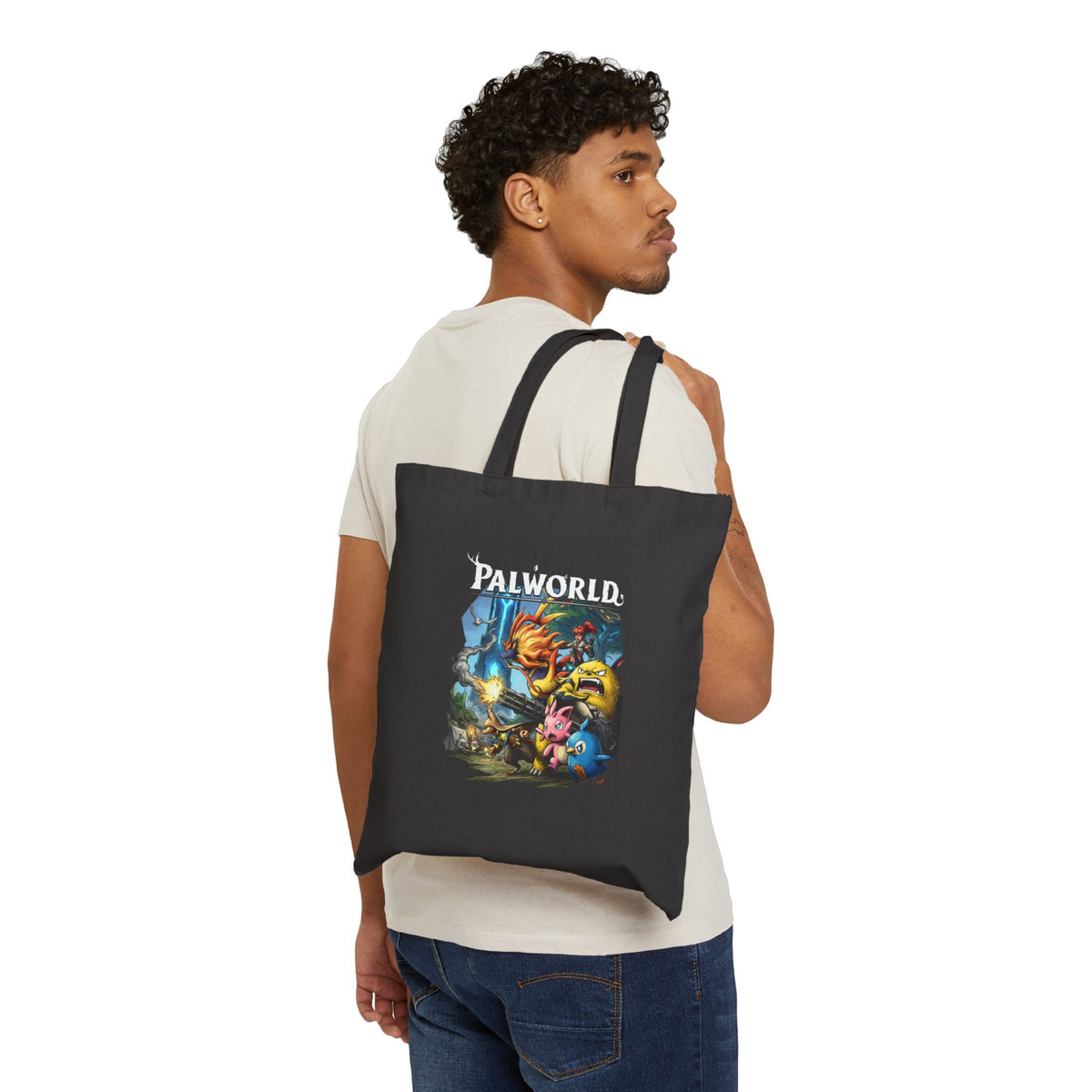 Palworld Grizzbolt Minigun Pal Squad Charge Fan Art Tote Bag