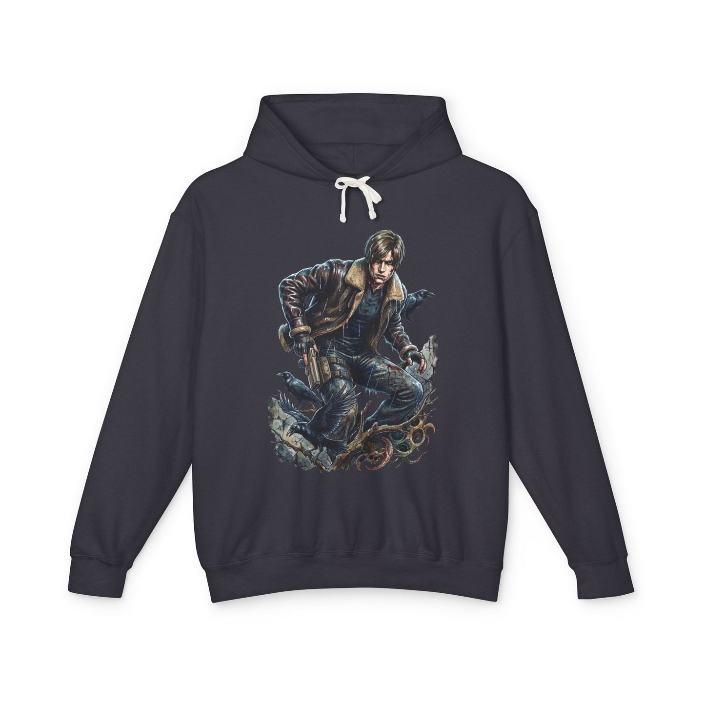 RE Requiem Leon S Kennedy Hatchet Kick Enemies Action Icon Unisex Premium Hoodie