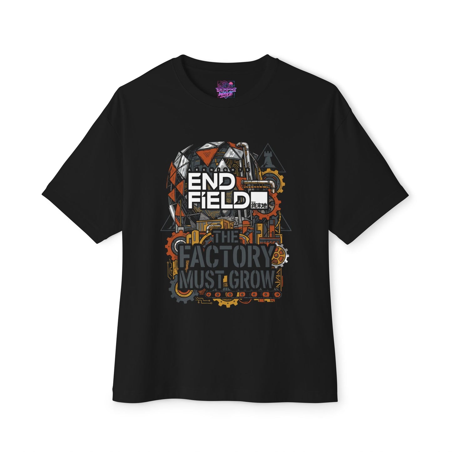 Arknights Endfield Factory Must Grow Meme T-Shirt Retro Factory Automation Base Defense Premium Oversized Unisex T-Shirt