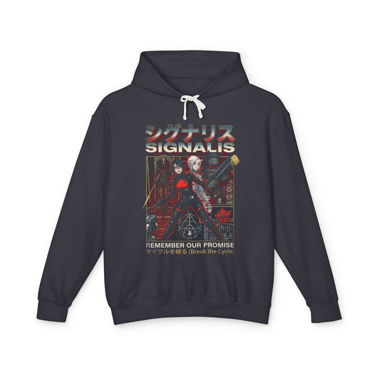 Signalis Elster Ariane Cosmic Void Red Eyes Vaporwave Portrait Unisex Premium Hoodie