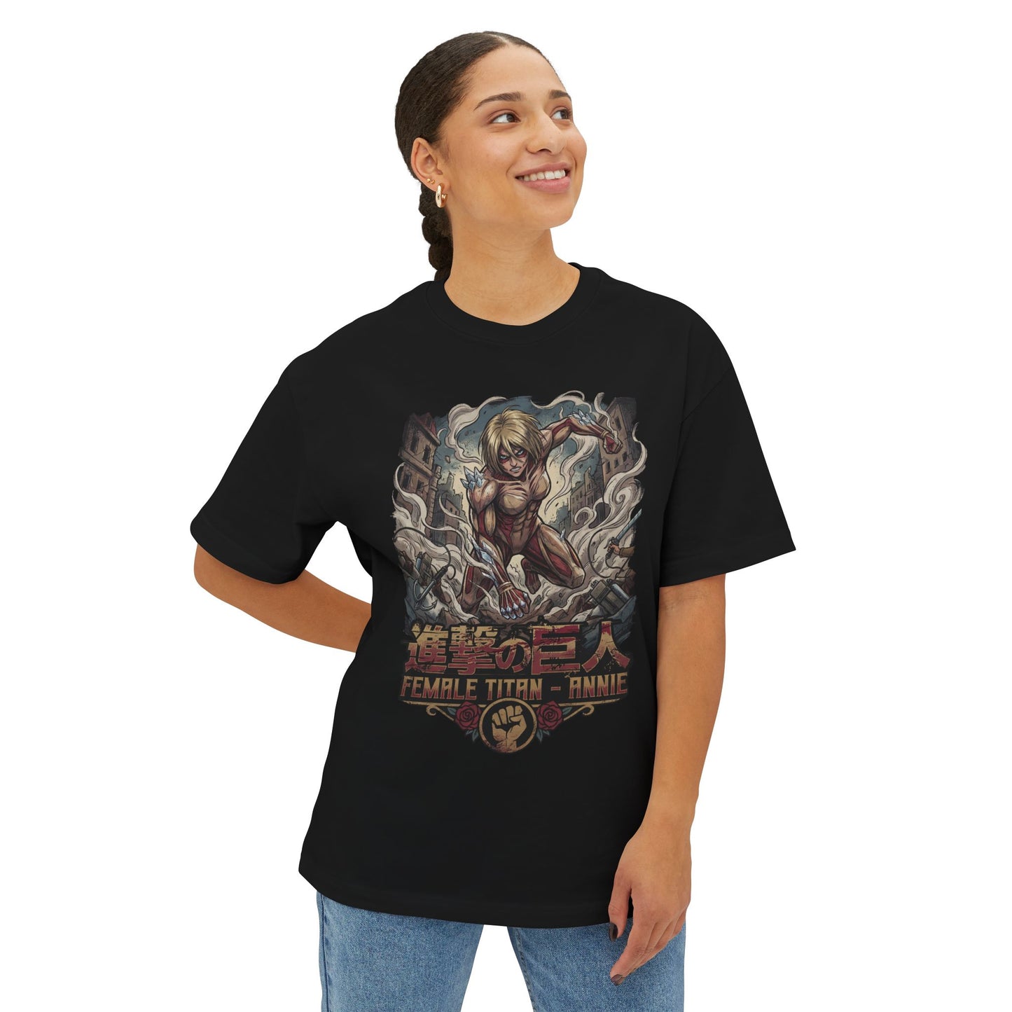 Annie Leonhart Female Titan Crystal Warrior Premium Oversized Unisex T-Shirt