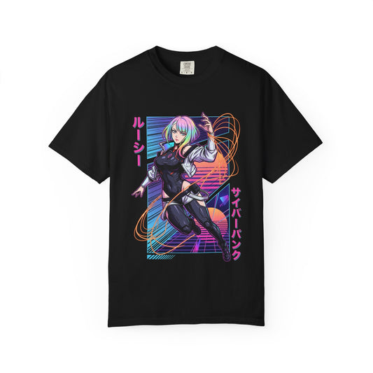 Lucy GG: Pastel Gradient Hair Mysterious Netrunner Premium T-Shirt