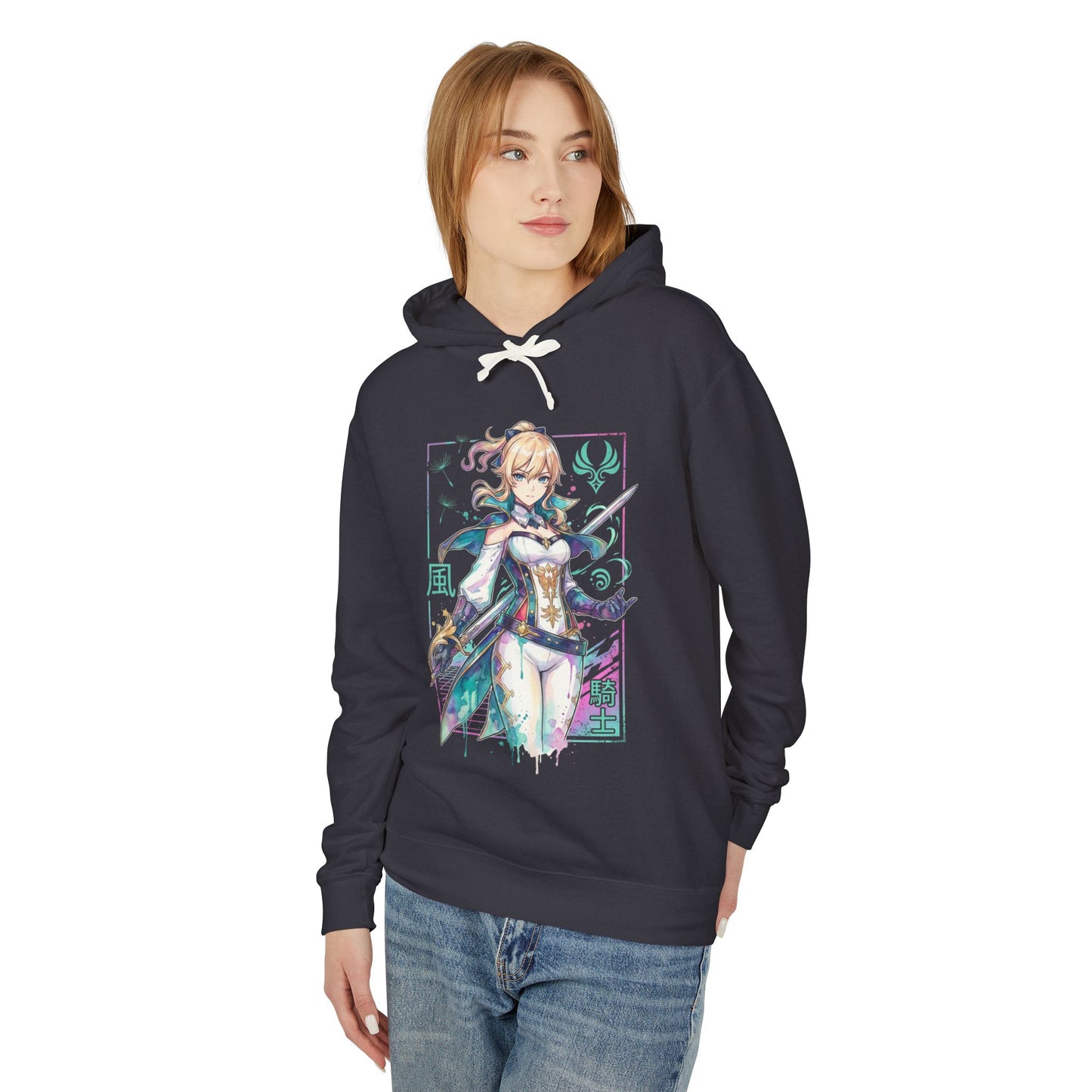 Genshin Impact Jean Blonde Ponytail Knights of Favonius Portrait Unisex Premium Hoodie