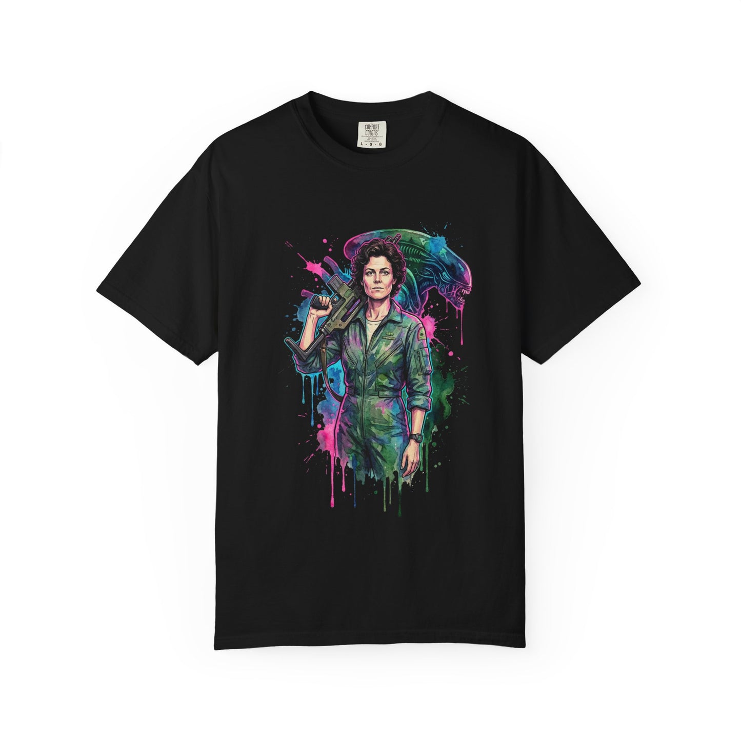 Ellen Ripley Flamethrower Ready Aliens 1986 Classic Portrait Premium T-Shirt