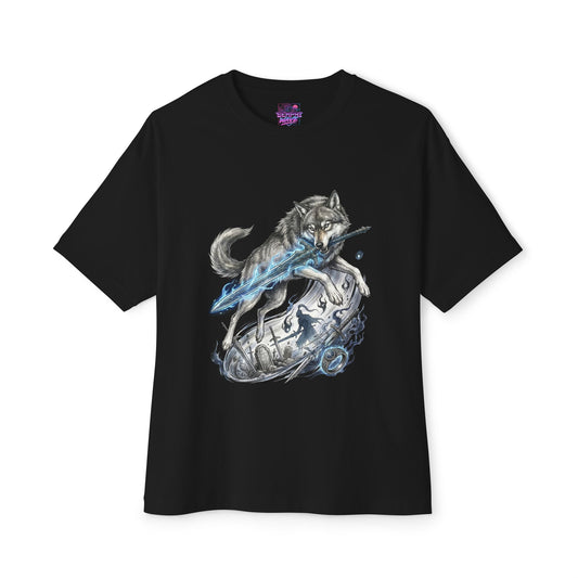 Sif Great Grey Wolf Fantasy Beast Art Premium Oversized Unisex T-Shirt